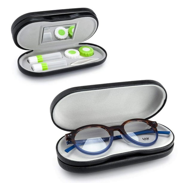Eye Glasses Case and Contact Lens Case 2 in 1 Double Use Travel kit