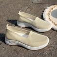 thumbnail image 3 of CAIXAI Walking Shoes for Women Orthopedic Dress Shoes for Women Lightweight Knit Upper Embroidery White Sneakers for Women Walking Anti-Skid Adjustable Upper Mary Jane Flats Hands-Free Barefoot Shoe, 3 of 5
