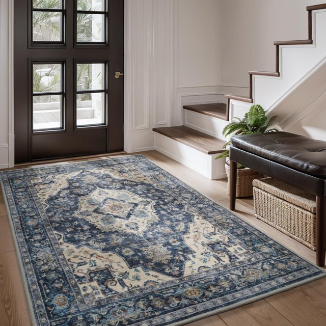 -Runner Rug X Rugs for Living Room- Machine Washable Rug-Soft Living Room Rug-Vintage Non Slip Carpet-Rugs for Bedrooms Dining Office