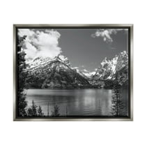 Stupell Industries Nature Pond Landscape Landscape Photography Gray Floater Framed Canvas Art Print Wall Art, 31 x 25