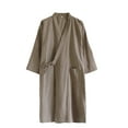 thumbnail image 2 of Wowcloth Men's 3/4 Sleeve V-Neck Robe, Lightweight Breathable with Pockets and Tie Belt, Casual Loungewear for Home and Summer, 2 of 4