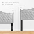 thumbnail image 4 of Platform Bed Frame, Nailhead, Queen Size, Grey Gray, Velvet, Modern Contemporary, Bedroom Master Guest Suite Room, 4 of 10