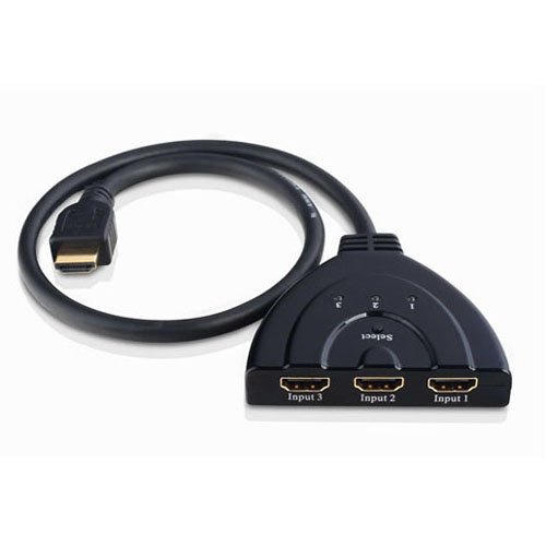 3 In 1 Out Hdmi Switch Fronttech 3 Port 1080p Hdmi Splitter With 1 5ft Pigtail Cable For Dtv Dvd Xbox 360 Blue Ray Ps3 Walmart Com