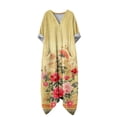 thumbnail image 5 of Ynynloco Women's Maxi Dress Floral Print Plus Size Loose Cotton Linen Long Dresses with Pockets, 5 of 7