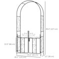 thumbnail image 2 of Black Metal Garden Arch with Gate - 49" Arbor Trellis for Climbing Plants, Roses & Vines - Outdoor Wedding Decor & Entryway Accent, 2 of 7