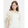 thumbnail image 4 of Women's Short Sleeve Floral Lace Crochet Mesh Crop Cardigan Shrug, 4 of 5