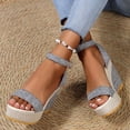 thumbnail image 6 of Women's Summer Size Wedge Fish Mouth Roman Sandals Summer Sandals Gray 40, 6 of 8
