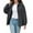 Dark Gray, variant on Women's Sherpa Lined Zip Up Jacket, Plush Fleece Coat with High Neck, Winter Warm Fuzzy Outerwear, Embroidered Hoodie Cardigan, Soft Thermal Long Sleeve Coat, Cozy Loungewear Black L