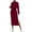 Wine Red, variant on PRETTYGARDEN Turtle Neck Dresses for Women Fall Knit Outfits Slit Elastic Waist Long Sleeve Bodycon Midi Sweater Dress