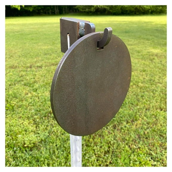 Target 8” Round Steel Shooting Target 3/8" AR500 Range IDPA Target w/T-Post Hook