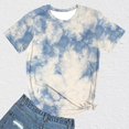 thumbnail image 2 of CHOK Hauts d'Été pour Femmes, T-Shirt Imprimé Teinture sur Nœuds à Col Rond et Manches Courtes, Tunique Décontractée pour Vacances, 2 of 5