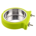 thumbnail image 1 of Tazón de acero inoxidable extraíble para perros, comederos de agua y comida, jaula para gatos, cachorros, pájaros, mascotas (pequeño, 2 piezas), 1 of 5