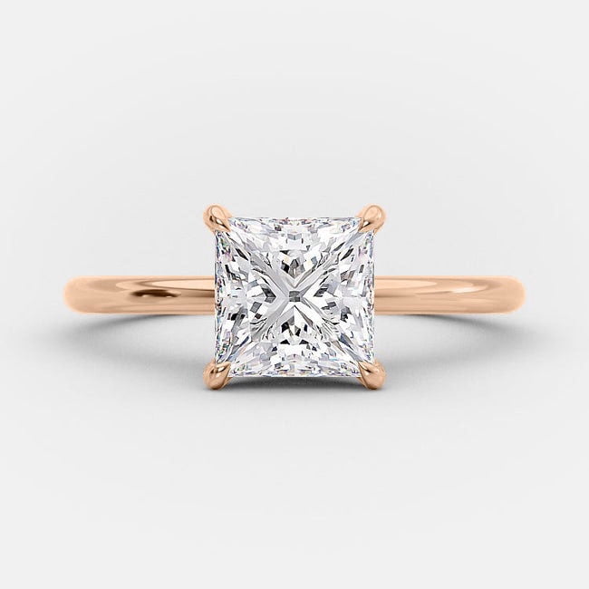 solitaire jewels 1CT Princess Cut Moissanite Solitaire Engagement Ring For Women, 10K White Gold