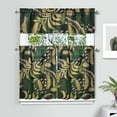 thumbnail image 2 of Tropical Hawaiian Kitchen Curtains 3PCS Set, 27.5x36 Inch Polyester Fabric, Lush Leaf and Flower Patterns, Ideal for Kitchen, Laundry, or Small Bathroom Windows, 2 of 6