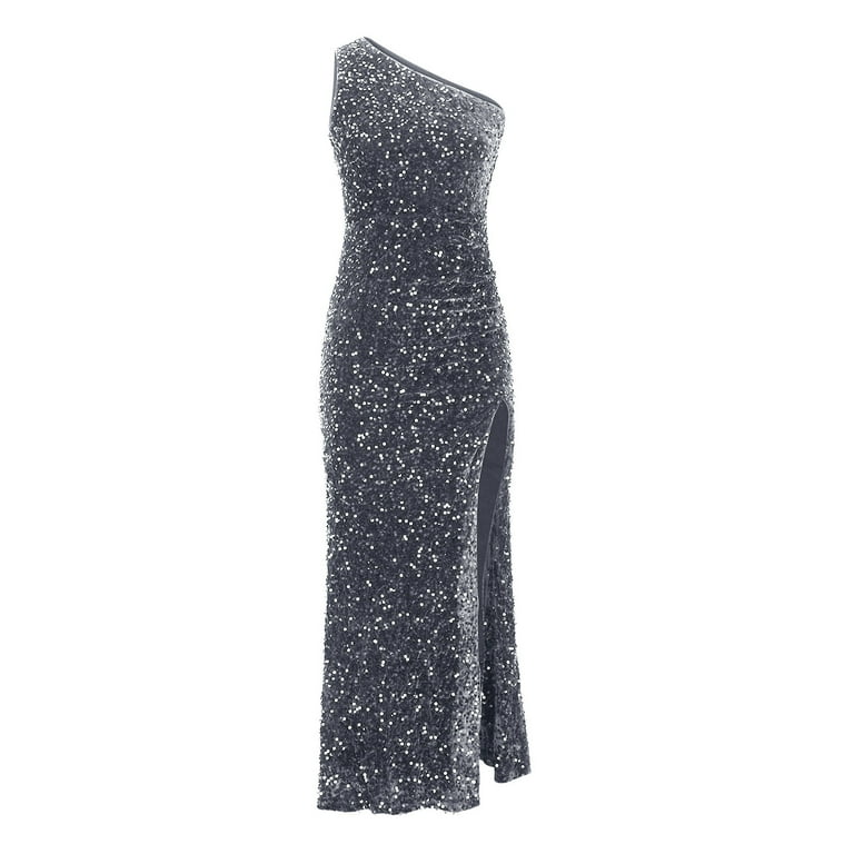 Dailytrove Women's Sequin Split Maxi Dress-Sleeveless-Floor-Length-Polyester-for Formal Event/Party-Sparkly Split, Size: DT-Small Dailytrove Women's Sequin Split Maxi Dress-Sleeveless-Floor-Length-Polyester-for Formal Event/Party-Sparkly Split, Size: DT-Small