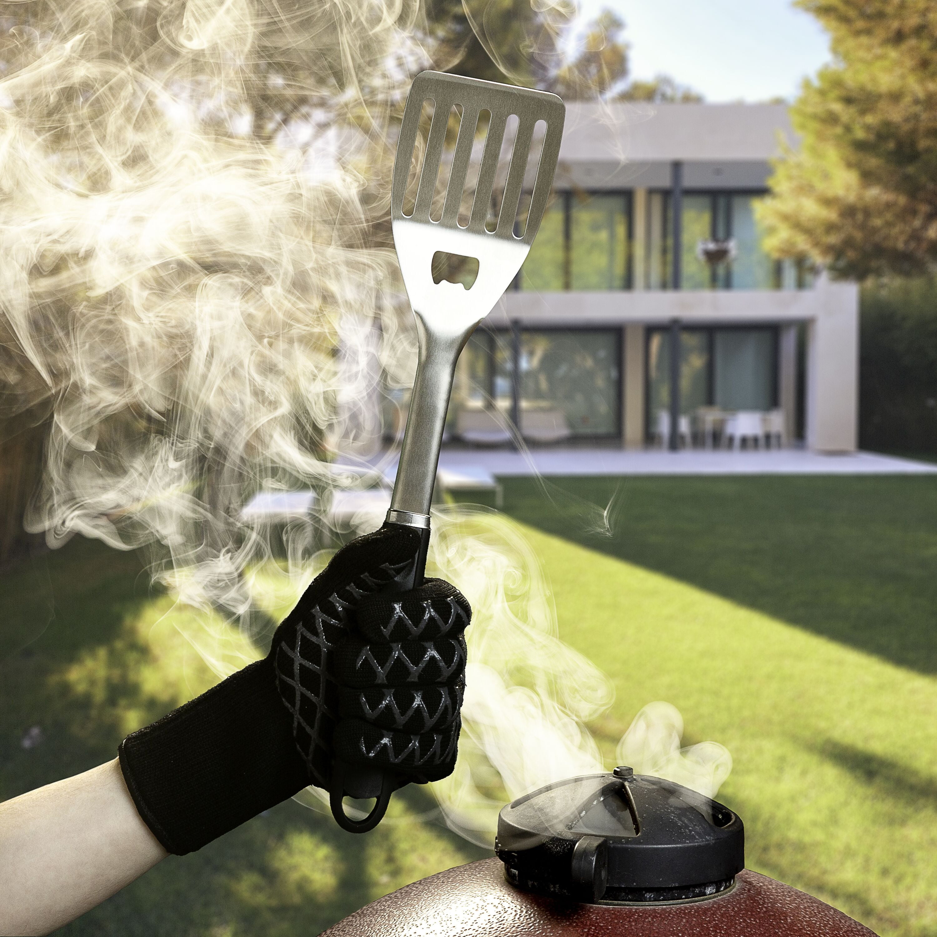 Fire & Flavor Wood Handle Spatula w/Beer Opener