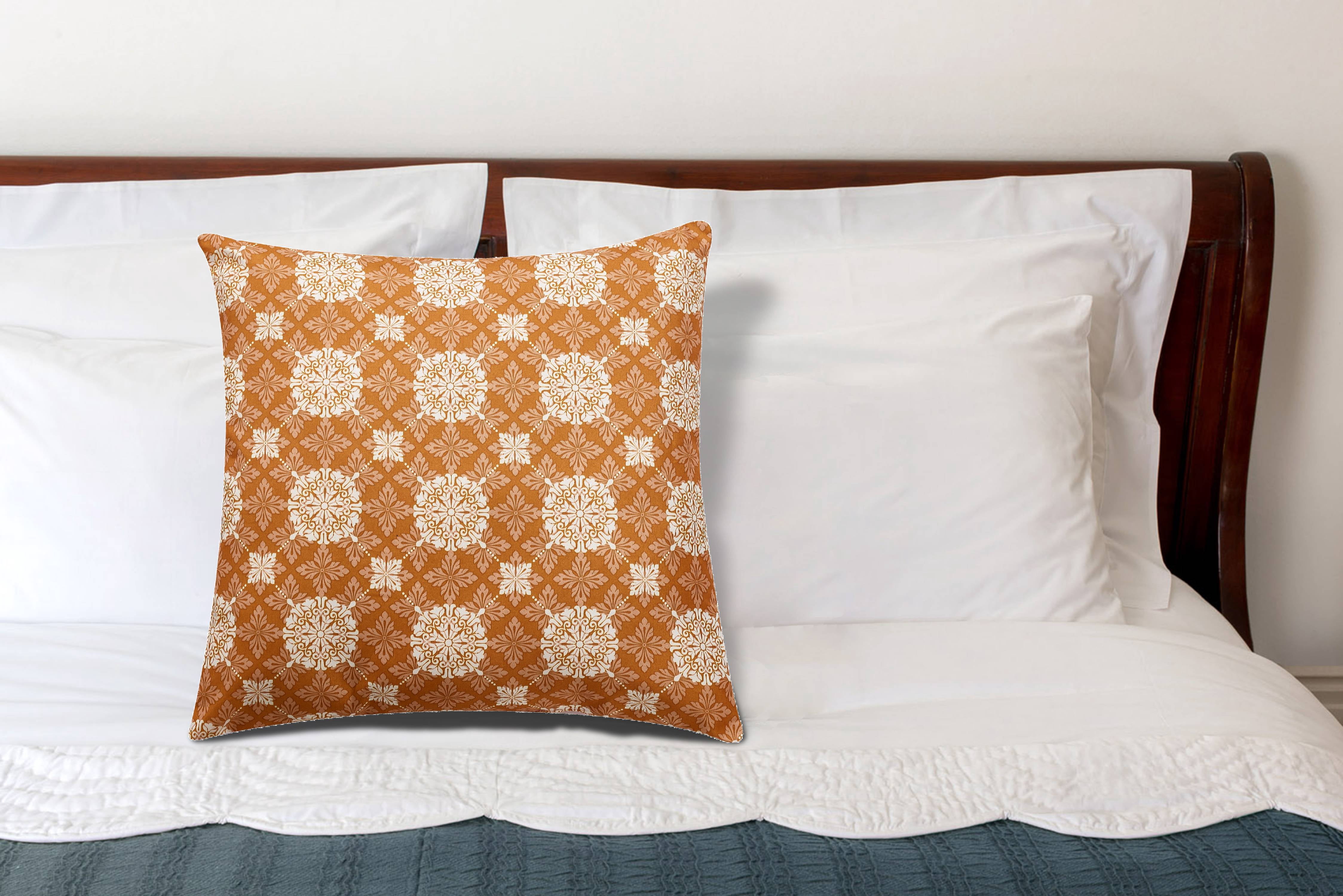 Mandala Lattice Decorative Pillow18x18 Yellow
