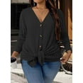 thumbnail image 4 of NISVIYA Plus Size Sweaters for Women Trendy Long Sleeve Cardigan Tops Button Down Coats Oversized Open Front Tunics, 4 of 6