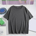 thumbnail image 2 of lcziwo Womens Cotton Basic Tees Shirts Solid Loose Fit Workout Tops Undershirts Crew Neck Short Sleeve Tshirts, Gray, XL, 2 of 10