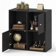 thumbnail image 5 of Giantex cube Bookcase, Wooden Bookshelf w/4-cube, Display Compartment Cabinet forBedroom, Living Room, Black, 5 of 5