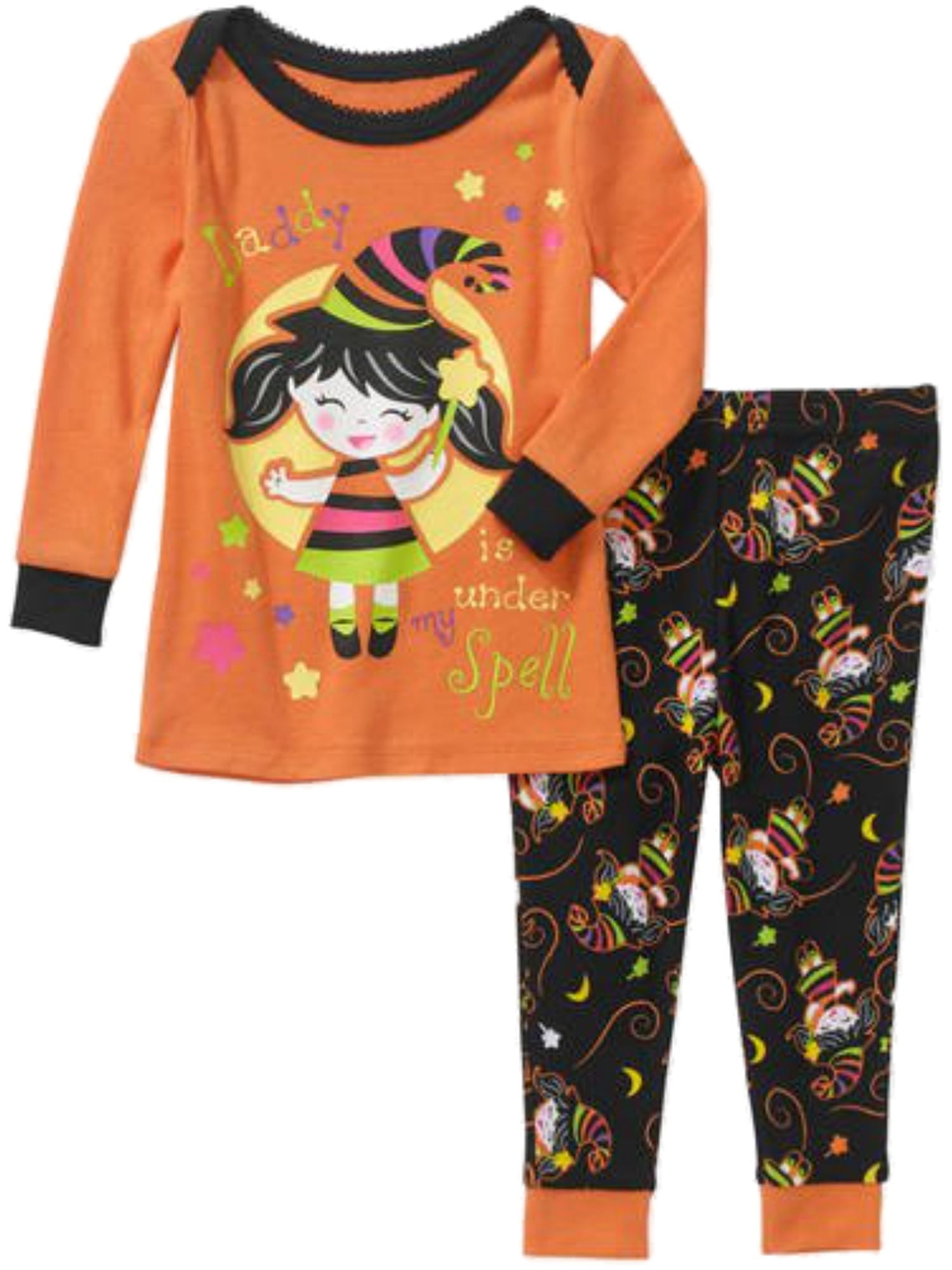 infant-girls-orange-daddy-is-under-my-spell-pajamas-halloween-sleep-set