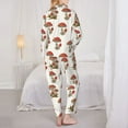 thumbnail image 5 of Kll Red Mushrooms Print Women'S Long Sleeve Pajamas With Pants Sleepwear Loungewear 2 Set-Xx-Large, 5 of 9