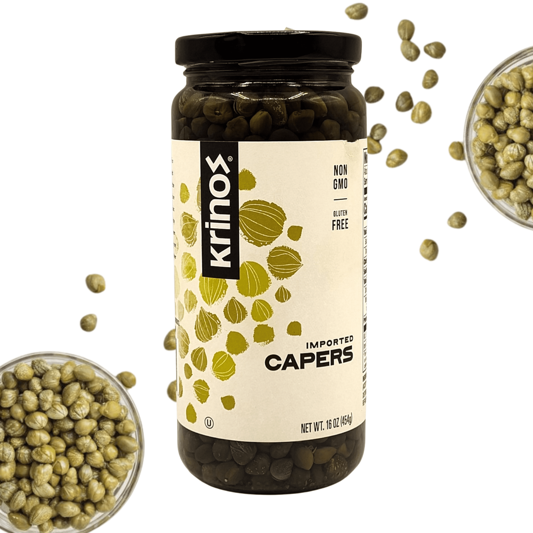 (12 pack) Krinos Greek Capers in Brine Jar 16oz