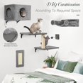 thumbnail image 3 of SONGMY 5-in-1 Wall-Mounted Cat Climber Set, Cats Wall Shelve, Wall-Mounted Cat Climbing Shelves, with House, Bridge, Steps, Scratcher, Hammock, Shelves (C-KM062), 3 of 9