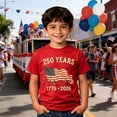 thumbnail image 2 of RMGVDSD Fashion Boys T Shirts American Flag Graphic Tees Kids 4th Of July T-Shirt 250th Anniversary Usa Patriotic Independence Day Tee Tops 10-11 Years, 2 of 5