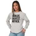 thumbnail image 3 of Worlds Okayest Mom Funny Mothers Day Women's Long Sleeve T Shirt Brisco Brands L, 3 of 6