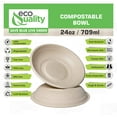 thumbnail image 2 of [50 Pack] 24 oz Round Disposable Compostable Paper Bowls Heavy-Duty, Eco-Friendly Natural Bagasse Unbleached, Heat Resistant, 100% Biodegradable Salad Bowls Alternative to Plastic, 2 of 9