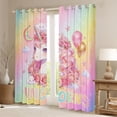 thumbnail image 2 of Erosebridal Cute Unicorn Girls Black Out Curtains,Romantic Pink Rose Blossom Flower Curtains Pack of 2 (42x63 Each) For Kids, 2 of 7