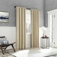 thumbnail image 4 of Sun Zero Sylvan Slub Stripe Thermal Blackout Rod Pocket Curtain Panel, 40"x63", Taupe, 4 of 6