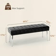 thumbnail image 5 of Dycanpo 44.5”Bedroom Bench, Faux Leather Modern Ottoman Bench with Metal Legs, Black, 5 of 7
