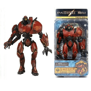 Crimson Typhoon-Inspired Robot Action Figure – 7" Tall Mecha Collectible Toy with Articulated Joints – Red Jaeger Design