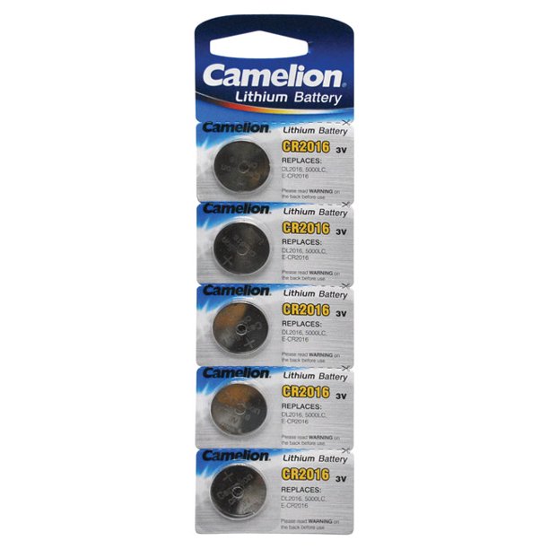 3V LITHIUM BUTTON CELL 1 PACK = 5 BATTERESCR2016H5