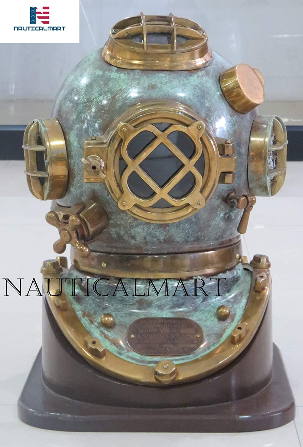 Antique 18" Diving Divers Helmet Vintage U.S Navy Mark V Scuba Diving Helmet gft 