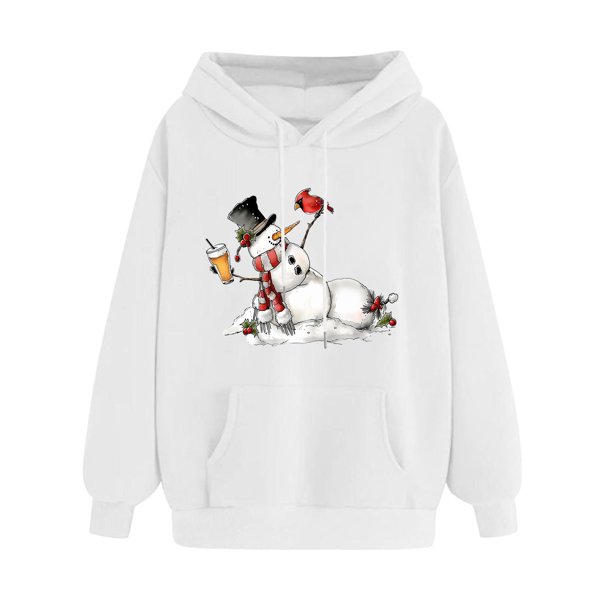 WILLBEST Sudadera con Capucha para Mujer, Estilo Navideño Otoño/Invierno, con Cremallera y Capucha Gruesa Chica