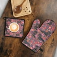 thumbnail image 5 of Dachshund Dog and Flower Floral Kitchen Oven Mitt and Pot Holder Sets 2 Pcs for Baking, Cooking and Grilling, Heat Resistant Up To 392 °F, 5 of 7