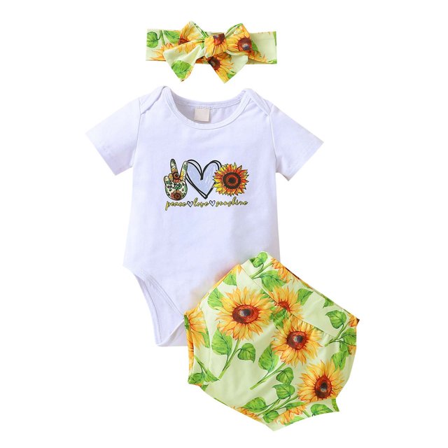 Conjunto De Canastilla Para Bebé Recién Nacido, Monos Para Niños Y Niñas, Pelele De Manga Corta, Pantalones Cortos, Diadema, Conjunto De Tres Piezas Odeerbi LM103-5747
