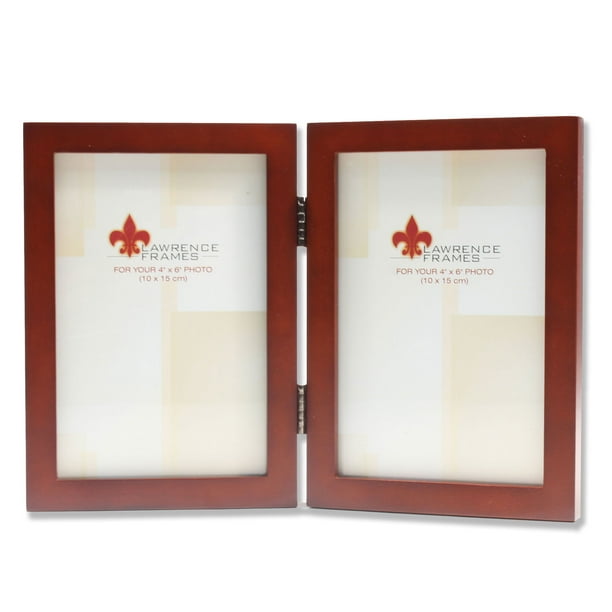 4x6 Hinged Double Walnut Wood Picture Frame Gallery Collection