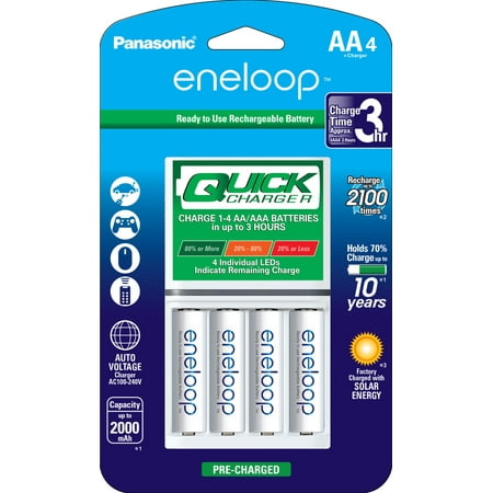 Panasonic eneloop quick charger with 4 AA (Best Aa Battery Charger For Eneloop)