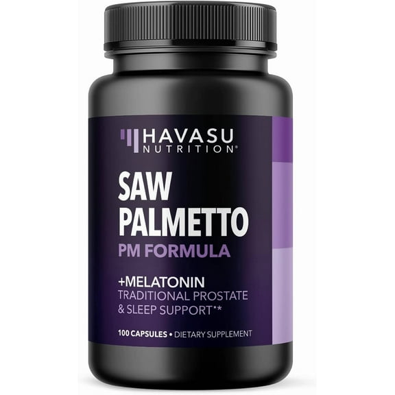 Havasu Saw Palmetto Supplement for Men, Natural DHT Blocker Hair Loss Vitamins, 100 Ct
