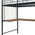thumbnail image 5 of Loft Bed Twin Size with Desk, Twin Loft Bed with 14" Full Length Guardrail & 3 Steps Storage Staircase, Built-in Wardrobe, Heavy Duty Metal Loft Bed Twin, Twin Size Loft Bed for Teens, Adults, Black, 5 of 9