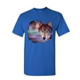 thumbnail image 1 of Tee Hunt Wolf Howling at Moon T-Shirt Wilderness Wildlife Wild Wolf Pack Mens Shirt, Blue, Small, 1 of 4