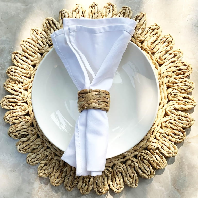 Hotop 50 Pcs Leaf Napkin Rings Set - Silver Metal Napkin Holders For Wedding, Thanksgiving, Christmas Table Decor