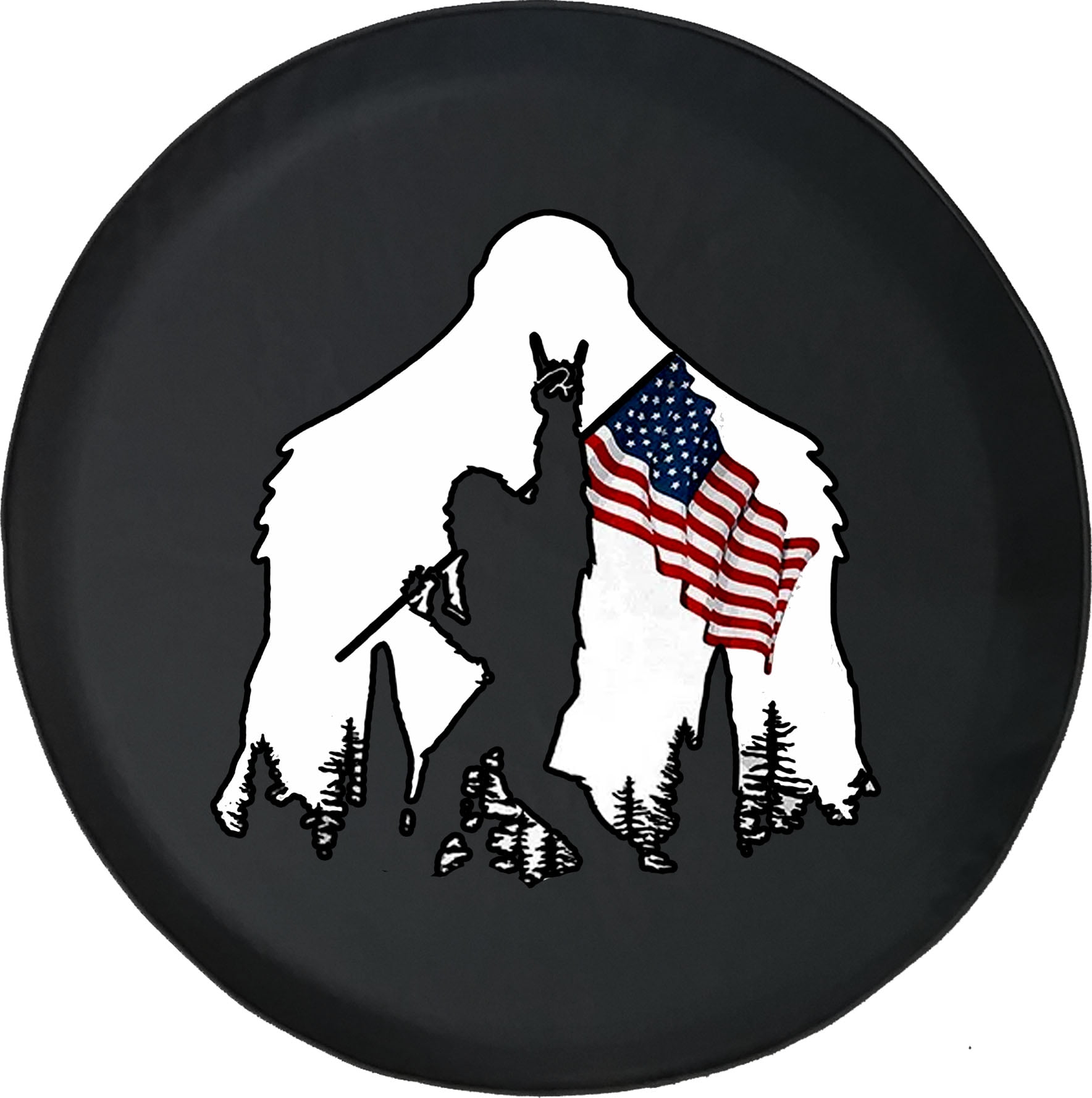 Tire Covers Bigfoot Rockstar American Flag Custom Car Spare Tire Covers  Size 28 to 29 Inch