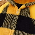thumbnail image 7 of YDFCWXW Baby Girls Plaid Outfits Fleece Jumpsuit Winter Warm Long Sleeve Zip Hooded Bodysuit Bowknot (Yellow, 3-6 Months), 7 of 7