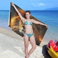 thumbnail image 7 of Fierce Lion Beach Towel Soft Absorbent Quick Dry Sand Free Lightweight Polyester Camping Towels for Beach Travel Swim 30x60 in Wash cloth, 7 of 7
