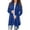 Dark Blue, variant on Women's Long Solid Color Cardigan with Abstract Jacquard Pattern Long Sleeve Fashion Asymmetrical Hem Casual Duster Light Green,XXL